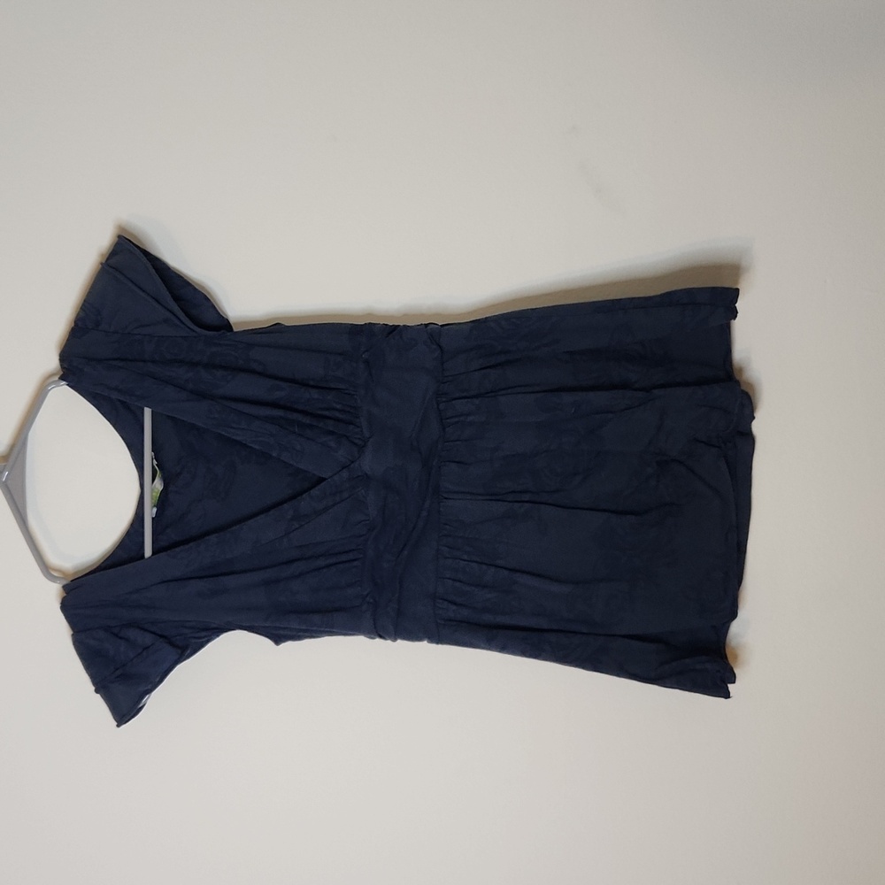 Anthropologie womens floral blue top. Size small